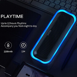 Acheter Universal Mini haut-parleur Bluetooth sans fil Boîte stéréo basse améliorée IPX5 Haut-parleur imperméable à l'eau avec lumière LED | Haut-parleur portable (noir)