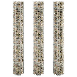 vidaXL Lit surélevé à gabion circulaire 3pcs Acier galvanisé Ø30x200cm