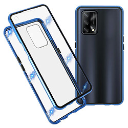 Coque en métal absorption magnétique, bleu pour votre Oppo A74 4G/F19