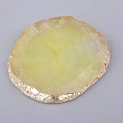 Résine Imitation Agate Nail Art Palette Drink Coaster Cup Mat Décor Jaune