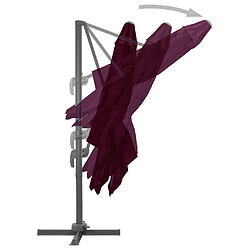 Acheter Helloshop26 Parasol déporté avec mât en aluminium 300 x 300 cm rouge bordeaux 02_0008500