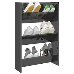 Avis Maison Chic Armoire à Chaussures murale,Meuble de Rangement à Chaussures Gris brillant 60x18x90 cm Aggloméré -MN32004