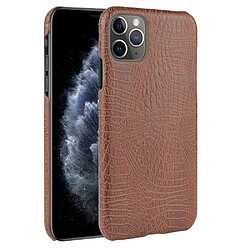 Wewoo Coque Rigide Pour iPhone 11 Pro Crocodile antichoc Texture PC + Etui PU Marron