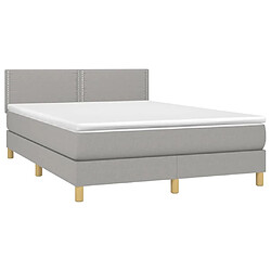 Avis Maison Chic Lit Adulte - Lit simple Lit à sommier tapissier avec matelas moelleux - Meuble de Chambre - Gris clair 140x190cm Tissu -MN82659