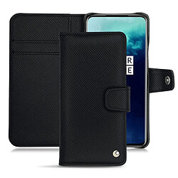 Housse cuir OnePlus 7T Pro - Rabat portefeuille - Noir élégant ( Noir / Black ) - NOREVE