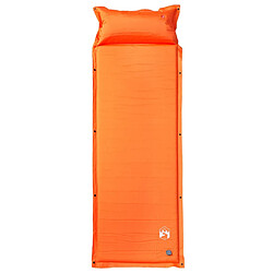 vidaXL Matelas de camping autogonflant avec oreiller 1 personne orange