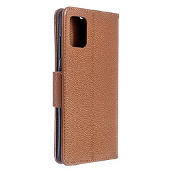 Avis Wewoo Housse Coque Pour Galaxy A51 Litchi Texture Pure Color Horizontal Flip en cuir PU avec support et fentes cartes et portefeuille et lanière marron