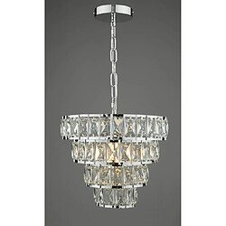 Acheter Luminaire Center Suspension Cerys Cristal,chrome poli 1 ampoule 29cm