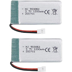 2 pcs Batterie Lipo Rechargeable (3.7V, 1200mAh Lipo) pour Drones Rc Quadricoptères Syma X5SC X5SW