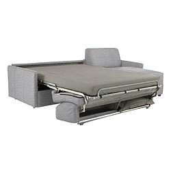 Inside 75 Canapé d'angle SUN convertible EXPRESS 140cm tweed gris silex matelas épaisseur 16cm pas cher