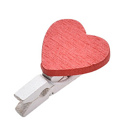 Avis Wewoo 50 pcs mini coeur rouge amour en bois papier photo pince à linge à artisanat carte postale clips