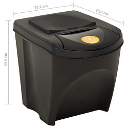 vidaXL Poubelles empilables 4 pcs Anthracite 100 L pas cher