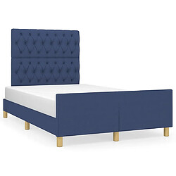 Maison Chic Lit adulte - Cadre Structure de lit avec tête de lit Contemporain Bleu 120x200 cm Tissu -MN61532