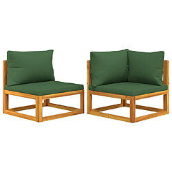 Maison Chic Salon de jardin avec coussins 2 pcs | Ensemble de Table et chaises | Mobilier d'Extérieur bois massif acacia -GKD99272