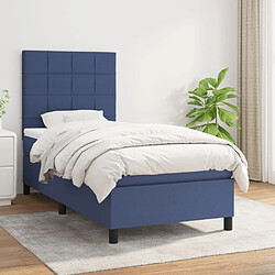 vidaXL Sommier à lattes de lit avec matelas Bleu 80x200 cm Tissu