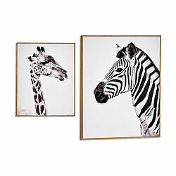 Gift Decor Cadre Zèbre Girafe Contre-plaqué 41,2 x 51,5 x 2 cm (6 Unités)