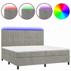 Sommier à lattes,Cadre à lattes de lit pour Adulte matelas et LED Gris clair 200x200 cm -MN78585