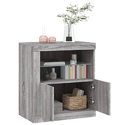 Acheter vidaXL Buffet avec lumières LED sonoma gris 60,5x37x67 cm