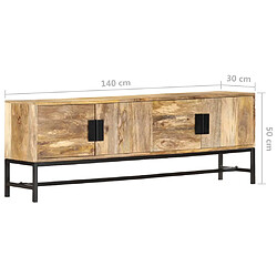 vidaXL Meuble TV 140x30x50 cm Bois massif de manguier pas cher