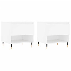 vidaXL Tables basses 2 pcs blanc 50x46x50 cm bois d'ingénierie