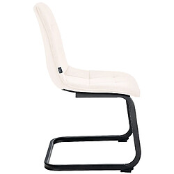 Acheter Decoshop26 Set de 2 chaises de salle à manger coutures décoratives carrées en velours crème et pieds luge en métal noir 10_0001578