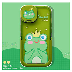 GUPBOO Étui pour iPhone11ProMax Support de miroir de cas de téléphone de dessin animé de grenouille de couronne mignonne