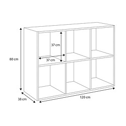 Kobi Etagère de sol ouverte Loni 2x3 blanc