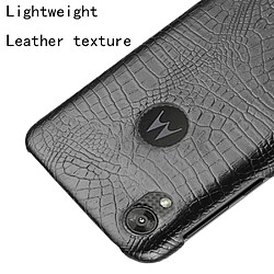 Acheter Wewoo Coque Rigide Pour Motorola Moto E6 Crocodile Antichoc Texture PC + Etui PU Noir