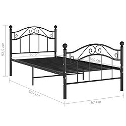 vidaXL Cadre de lit sans matelas noir métal 90x200 cm pas cher