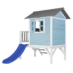 Avis AXI Maison Enfant Beach Lodge XL en Bleu avec Toboggan Bleu | Maison de Jeux en Bois FFC pour Les Enfants | Maisonnette / Cabane en Bois