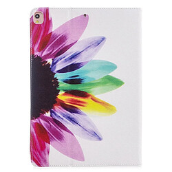 Avis Etui en PU impression de motifs avec support fleur colorisée pour votre Apple iPad 10.2 (2019)