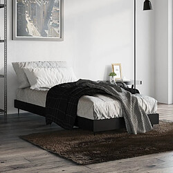 Avis vidaXL Cadre de lit sans matelas noir 75x190 cm bois ingénierie