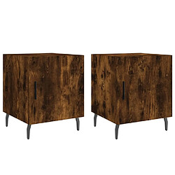 Maison Chic Lot de 2 Tables de chevet - Tables de Nuit chêne fumé 40x40x50 cm bois d'ingénierie