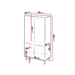 Bestmobilier Timote - armoire avec penderie et étagères - écru - 185x90 cm pas cher