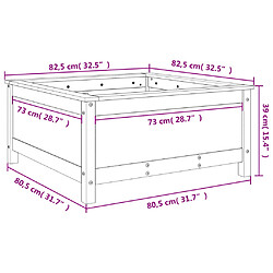 vidaXL Jardinière 82,5x82,5x39 cm bois massif douglas pas cher