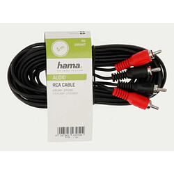 HAMA Câble audio, 2 fiches RCA mâles - 2 fiches RCA mâles, 5 m