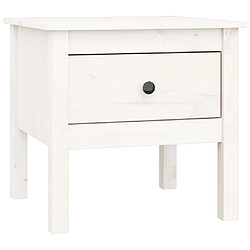 vidaXL Table d'appoint Blanc 50x50x49 cm Bois massif de pin