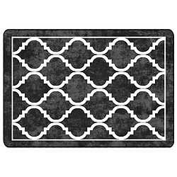 vidaXL Tapis lavable noir et blanc 120x180 cm antidérapant