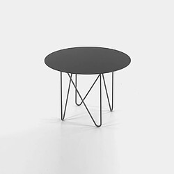 Inside 75 Table basse ronde SHAPE acier coloris gris ardoise