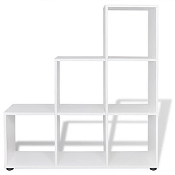 Helloshop26 Étagère armoire meuble design bibliothèque/étagère 107 cm blanc 2702015/2