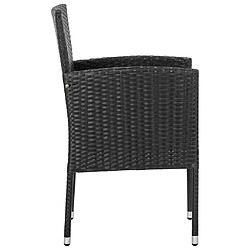 Avis vidaXL Chaises de jardin 4 pcs Résine tressée Noir