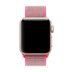 Avis Wewoo Bracelet rose pour Apple Watch Series 3 & 2 & 1 42mm simple de montre de mode en nylon avec Magic Stick lumière