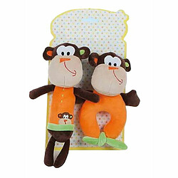 BigBuy Fun Peluche Hochet 2 Unités Singe 18 cm