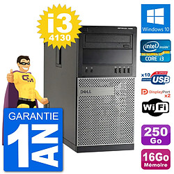 PC Tour Dell 7020 Intel Core i3-4130 RAM 16Go Disque Dur 250Go Windows 10 Wifi - Occasion