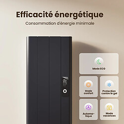 EMKE Radiateur électrique fixe 1000W avec écran LCD, minuterie hebdomadaire, application de la télécommande, Radiateur sur pied ou mural anthracite