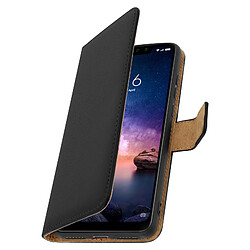 Avizar Housse Xiaomi Redmi Note 6 Pro Etui Portefeuille Cuir Support Vidéo - Noir