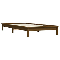 Avis vidaXL Cadre de lit sans matelas marron miel bois massif