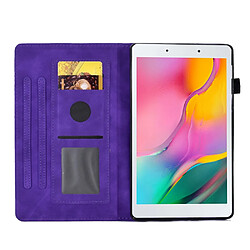 Etui en PU magnétique, fonction d'éveil/veille automatique avec support et porte-cartes pour Samsung Galaxy Tab A 8.0 (2019) SM-T290 (Wi-Fi) - violet