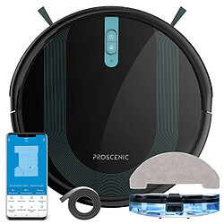 Proscenic 850T Robot nettoyeur intelligent, Aspiration 3000 Pa Trois modes de nettoyage Contrôle de l'application Alexa Google Home - Noir