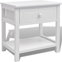 vidaXL Table de chevet Bois Blanc